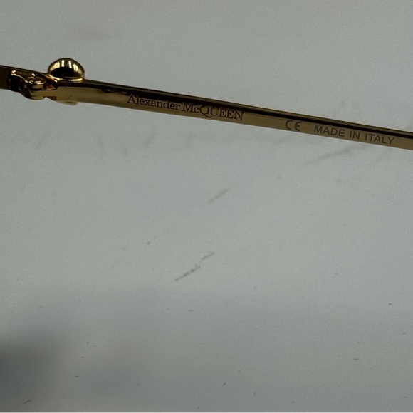🆕 ALEXANDER MCQUEEN 🧿 NWOT AM0222SK 002 Gold Wire Rim & Silver Metal Sunglass - Picture 11 of 15
